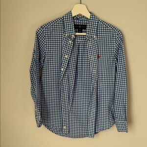 Ralph Lauren Blue and White Checkered Shirt
